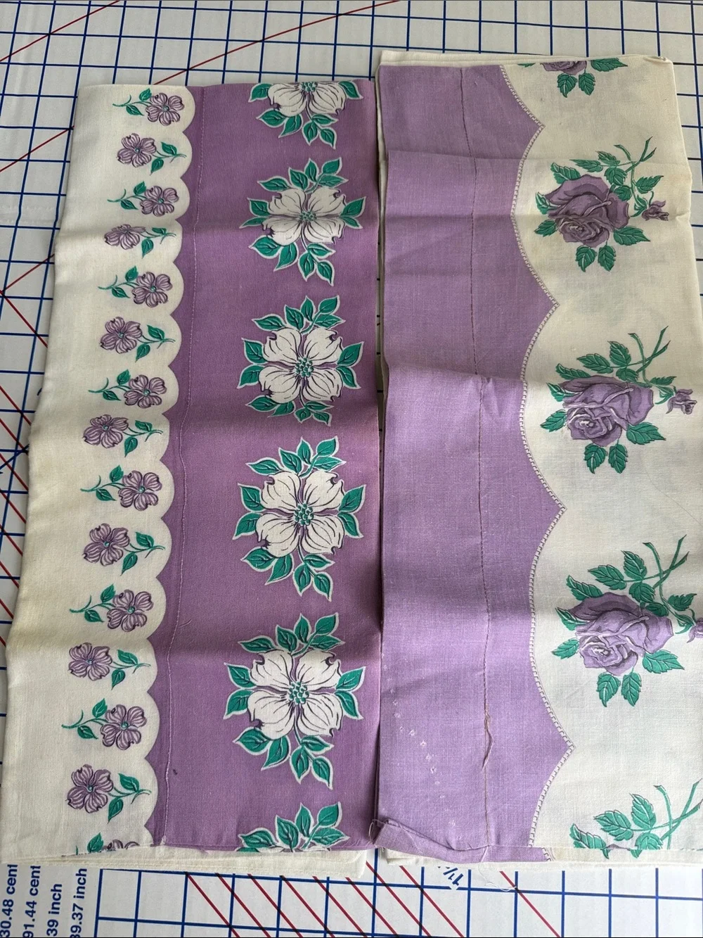 Vintage Purple Cutter Textile Lot 1940s Dress Pillowcases Corduroy Rick Rack